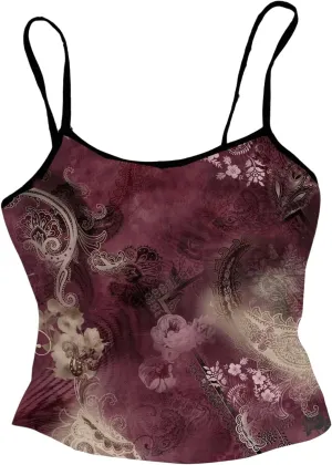SweatyRocks Women's Leopard Letter Print Camisole Spaghetti Strap Fitted Sleeveless Tops