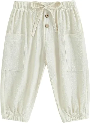 Toddler Baby Boy Girl Cotton Joggers Pants Hippie Harem Pants Cargo Infant Sweatpants Sweat Long Pants Fall Clothes