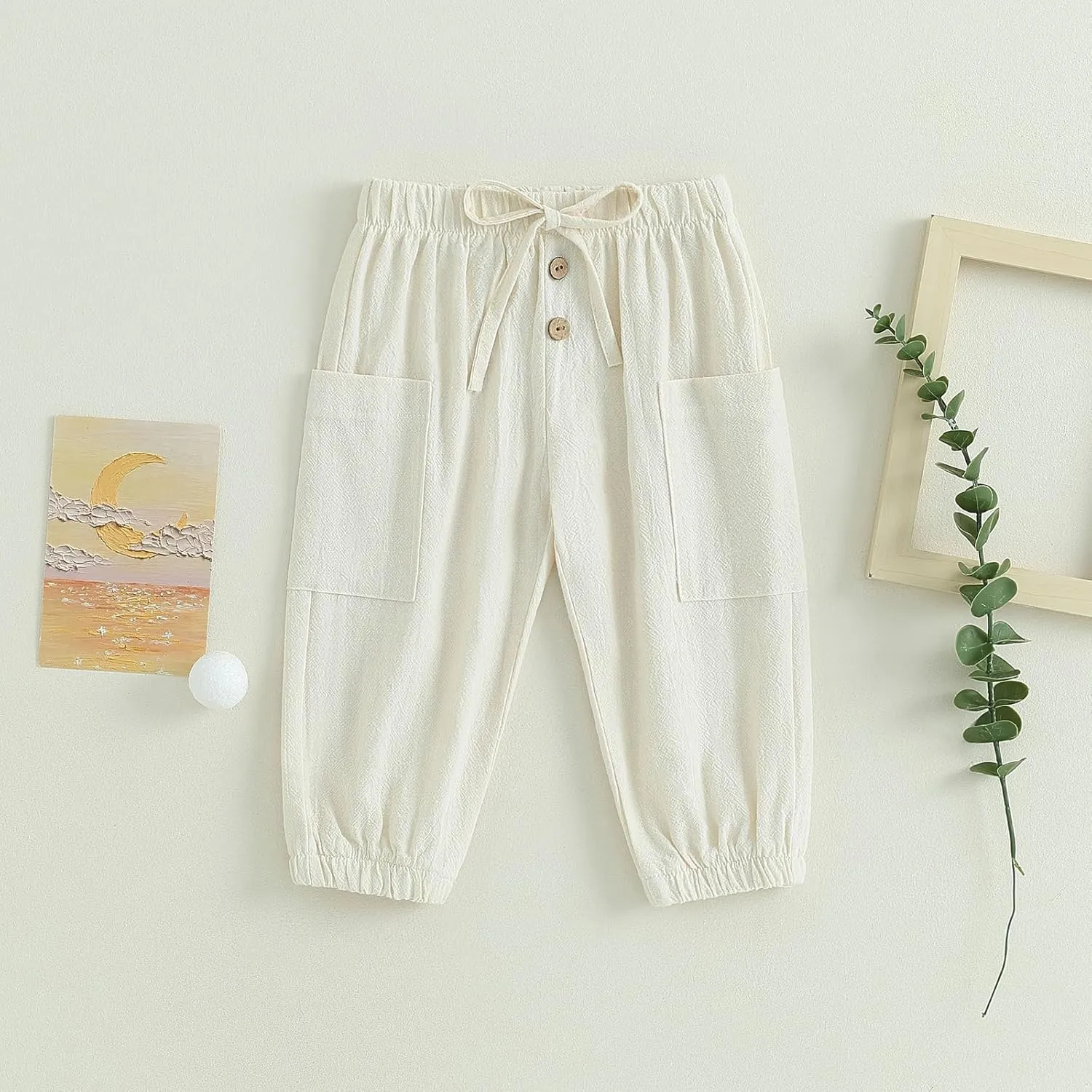 Toddler Baby Boy Girl Cotton Joggers Pants Hippie Harem Pants Cargo Infant Sweatpants Sweat Long Pants Fall Clothes
