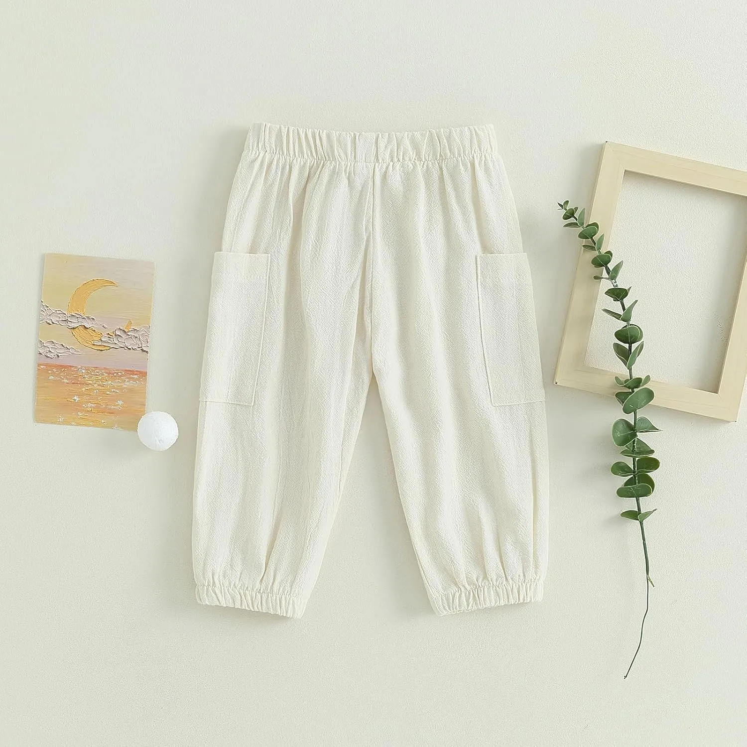 Toddler Baby Boy Girl Cotton Joggers Pants Hippie Harem Pants Cargo Infant Sweatpants Sweat Long Pants Fall Clothes
