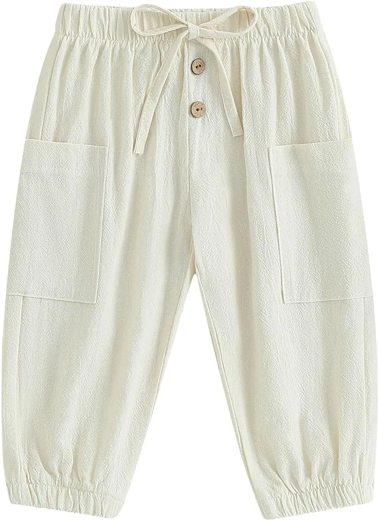 Toddler Baby Boy Girl Cotton Joggers Pants Hippie Harem Pants Cargo Infant Sweatpants Sweat Long Pants Fall Clothes