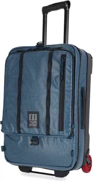 Topo Designs Global Travel Roller Bag Suitcase, 44L Carry-On, 3 Handles, Smooth Heavy Duty Wheels, Telescoping Handle, Durable   Rugged, WRAP Certified, PFAS Free (Apex Pond Blue)