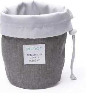Travel Cosmetics Wash Bag, Drawstring Waterproof Toiletry/Makeup Bag to Organise and Store your end of Day Routine Essentials - Grey and White