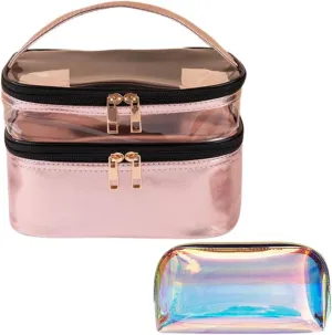 Travel in Style Makeup & Toiletry Bag  Includes a Free Mini Cosmetic Pouch! Perfect Travel Makeup Organizer for Women, Skincare Essentials, and Beauty Must-Haves!