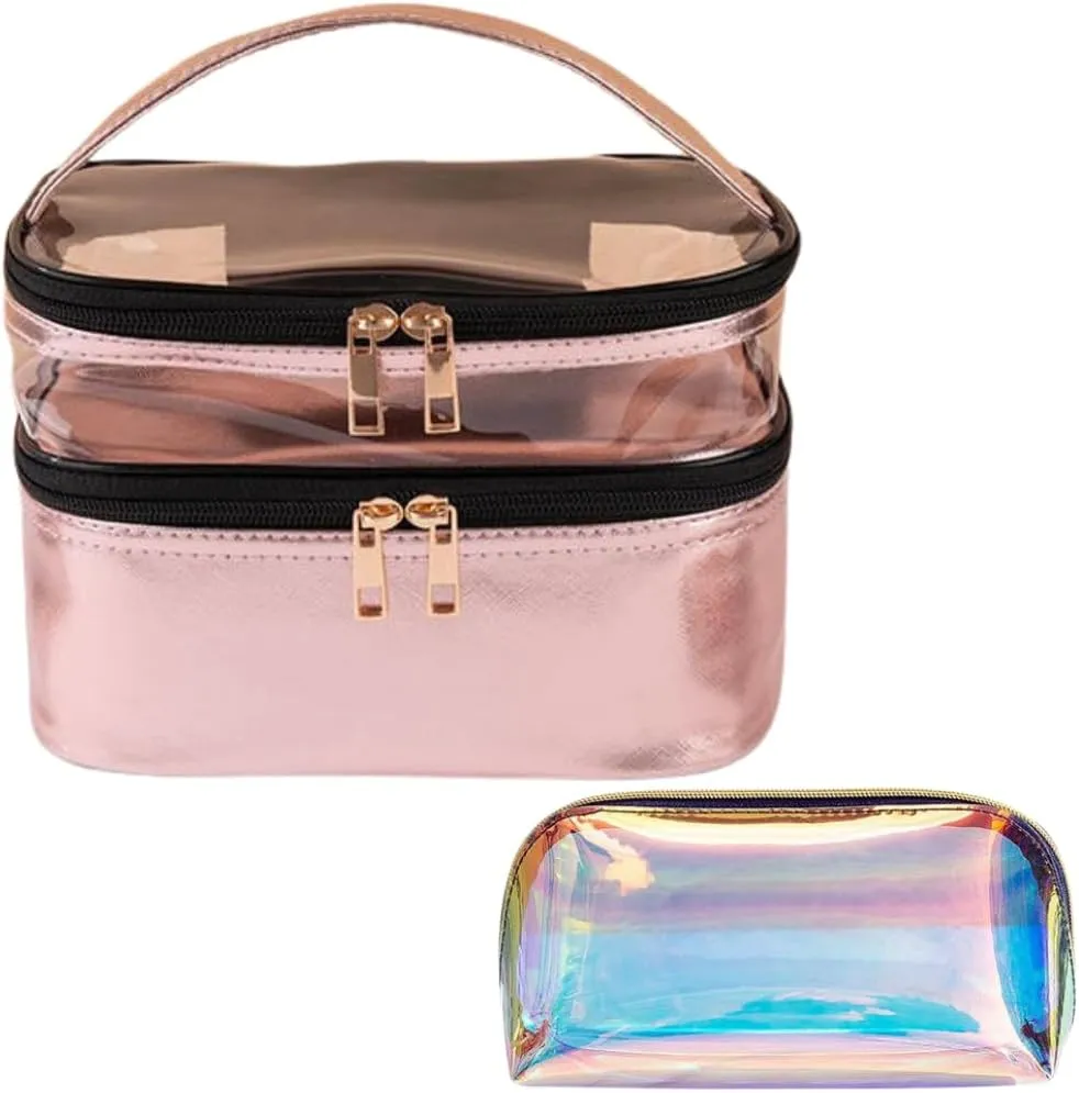 Travel in Style Makeup & Toiletry Bag  Includes a Free Mini Cosmetic Pouch! Perfect Travel Makeup Organizer for Women, Skincare Essentials, and Beauty Must-Haves!