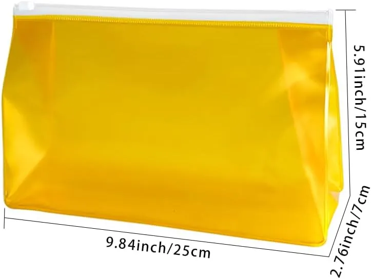 TSA Approved Frosted PVC Clear Toiletry Bag, TSA Approved Plastic PVC Makeup Pouch with Zipper, 9.84 x 5.91 x 2.76 inches, Yellow for Carry-on Travel Essentials (Frosted green)