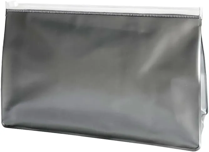 TSA Approved Frosted PVC Clear Toiletry Bag, TSA Approved Plastic PVC Makeup Pouch with Zipper, 9.84 x 5.91 x 2.76 inches, Yellow for Carry-on Travel Essentials (Frosted grey)