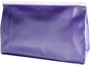 TSA Approved Frosted PVC Clear Toiletry Bag, TSA Approved Plastic PVC Makeup Pouch with Zipper, 9.84 x 5.91 x 2.76 inches, Yellow for Carry-on Travel Essentials (Frosted purple)