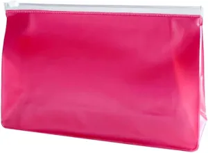 TSA Approved Frosted PVC Clear Toiletry Bag, TSA Approved Plastic PVC Makeup Pouch with Zipper, 9.84 x 5.91 x 2.76 inches, Yellow for Carry-on Travel Essentials (Frosted red)