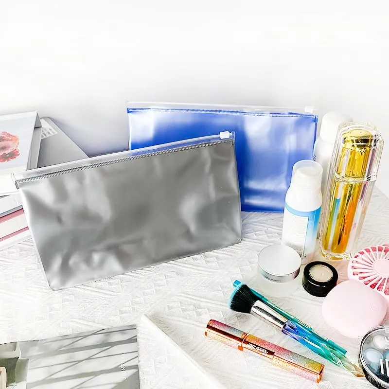 TSA Approved Frosted PVC Clear Toiletry Bag, TSA Approved Plastic PVC Makeup Pouch with Zipper, 9.84 x 5.91 x 2.76 inches, Yellow for Carry-on Travel Essentials (red)