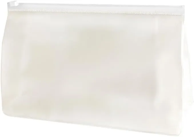 TSA Approved Frosted PVC Clear Toiletry Bag, TSA Approved Plastic PVC Makeup Pouch with Zipper, 9.84 x 5.91 x 2.76 inches, Yellow for Carry-on Travel Essentials (white)