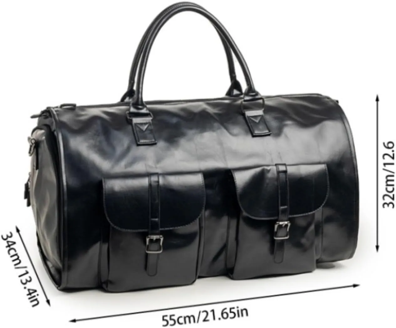 TSA-Friendly Convertible Garment Duffel Bag 2-in-1 - Wrinkle-Free Hanging Suitcase with Shoe Compartment, Carry on Business Travel Bag (grey,56 * 33 * 32cm)