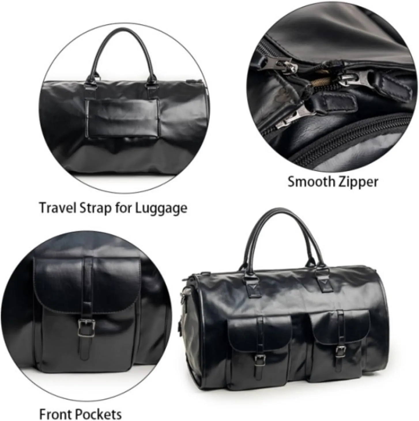 TSA-Friendly Convertible Garment Duffel Bag 2-in-1 - Wrinkle-Free Hanging Suitcase with Shoe Compartment, Carry on Business Travel Bag (grey,56 * 33 * 32cm)