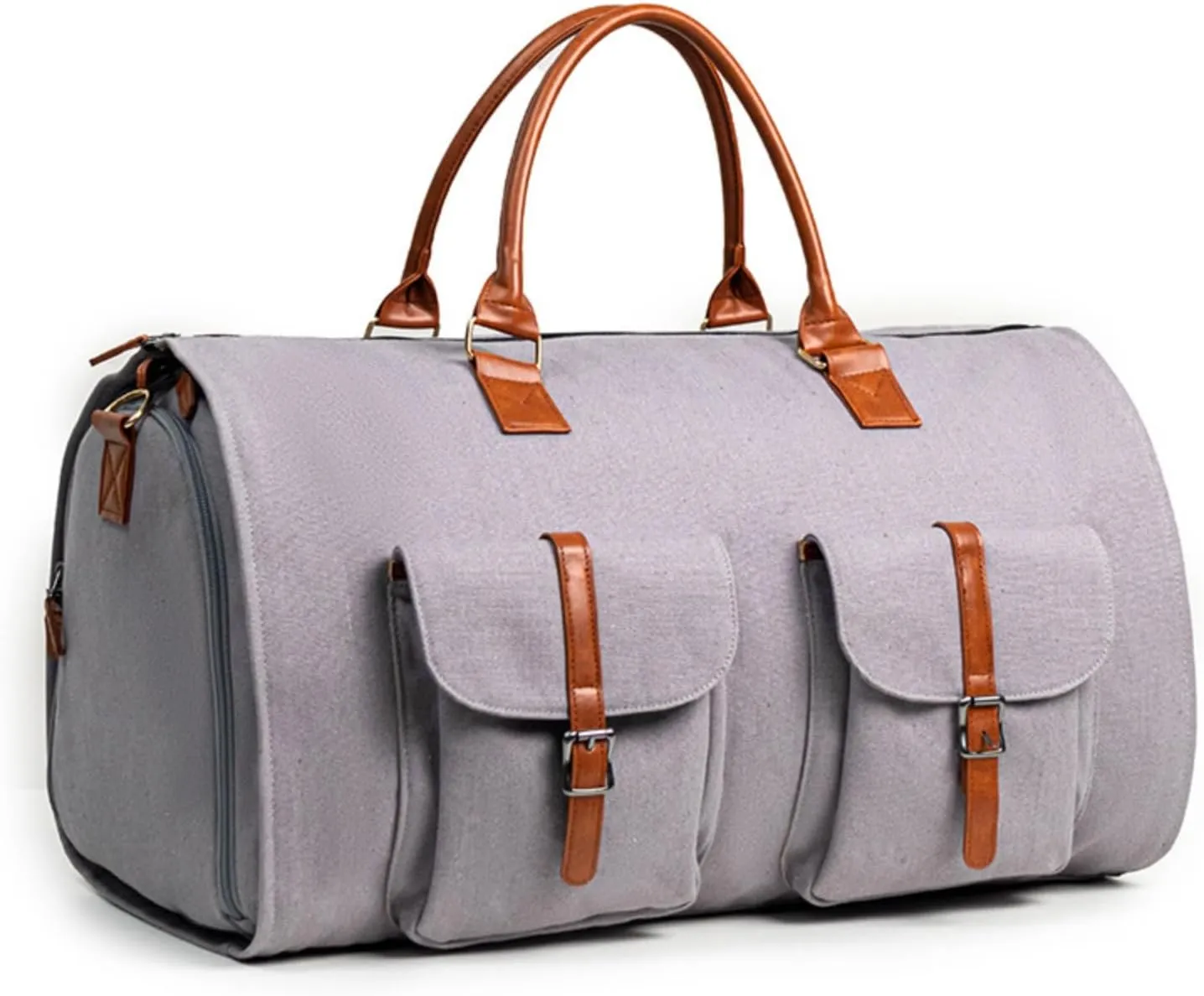 TSA-Friendly Convertible Garment Duffel Bag 2-in-1 - Wrinkle-Free Hanging Suitcase with Shoe Compartment, Carry on Business Travel Bag (grey,56 * 33 * 32cm)