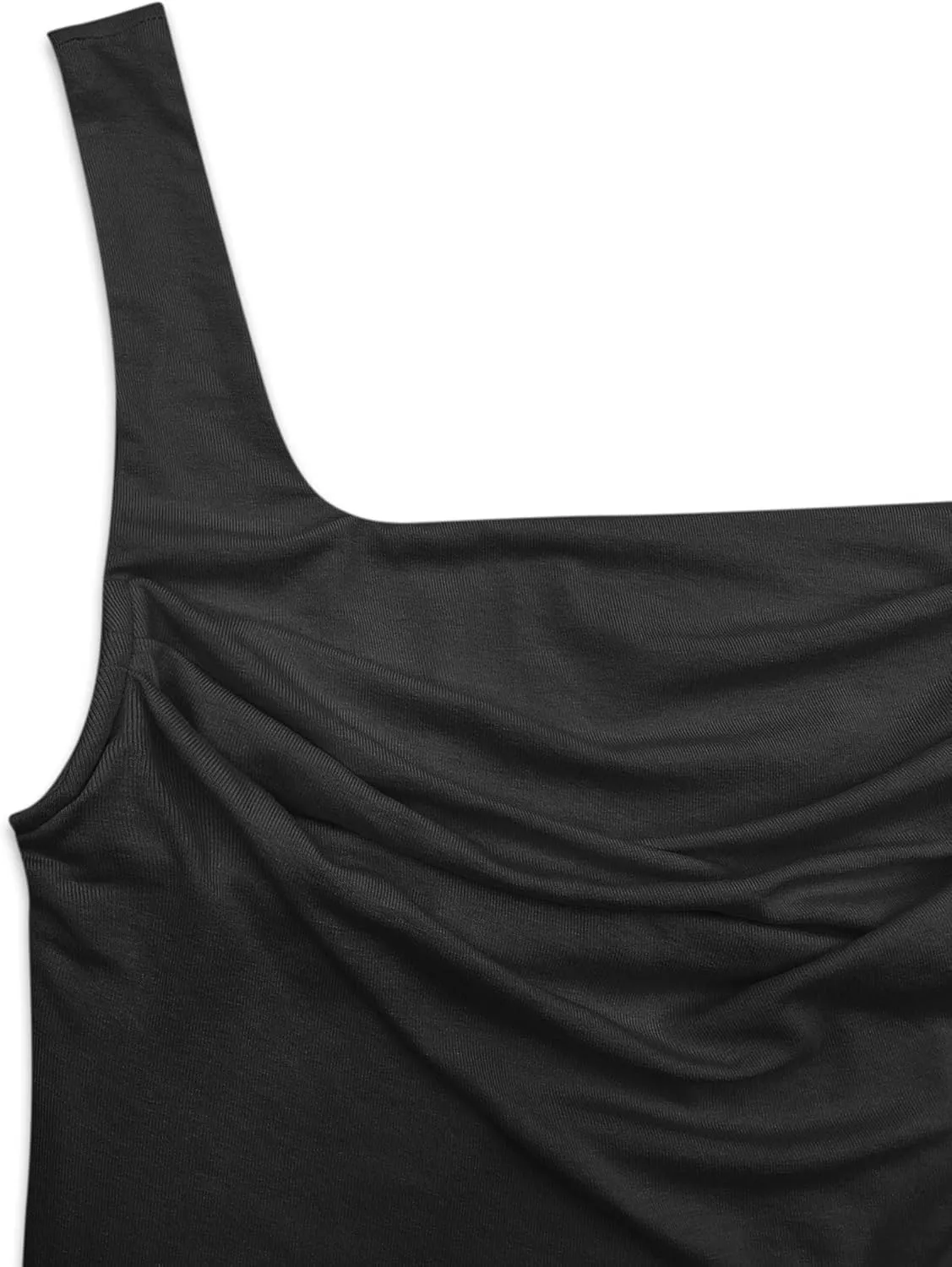 Vivitulip Womens Sleeveless Square Neck Strappy Tank Top Sexy Ruched Backless Going Out Crop Camisole Tops