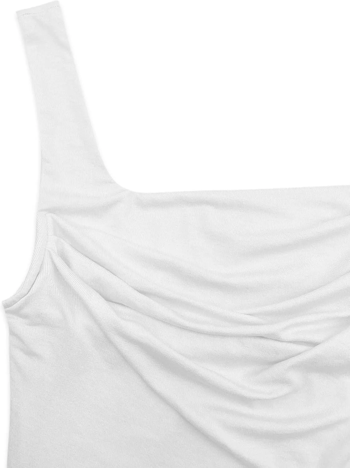 Vivitulip Womens Sleeveless Square Neck Strappy Tank Top Sexy Ruched Backless Going Out Crop Camisole Tops