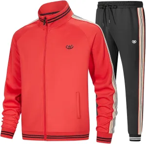 W JIANWANG Track Suits for Men Set Jogging Tracksuit Mens Sweatsuits Workout Running Sports Jogger Sweat Suits Outfits