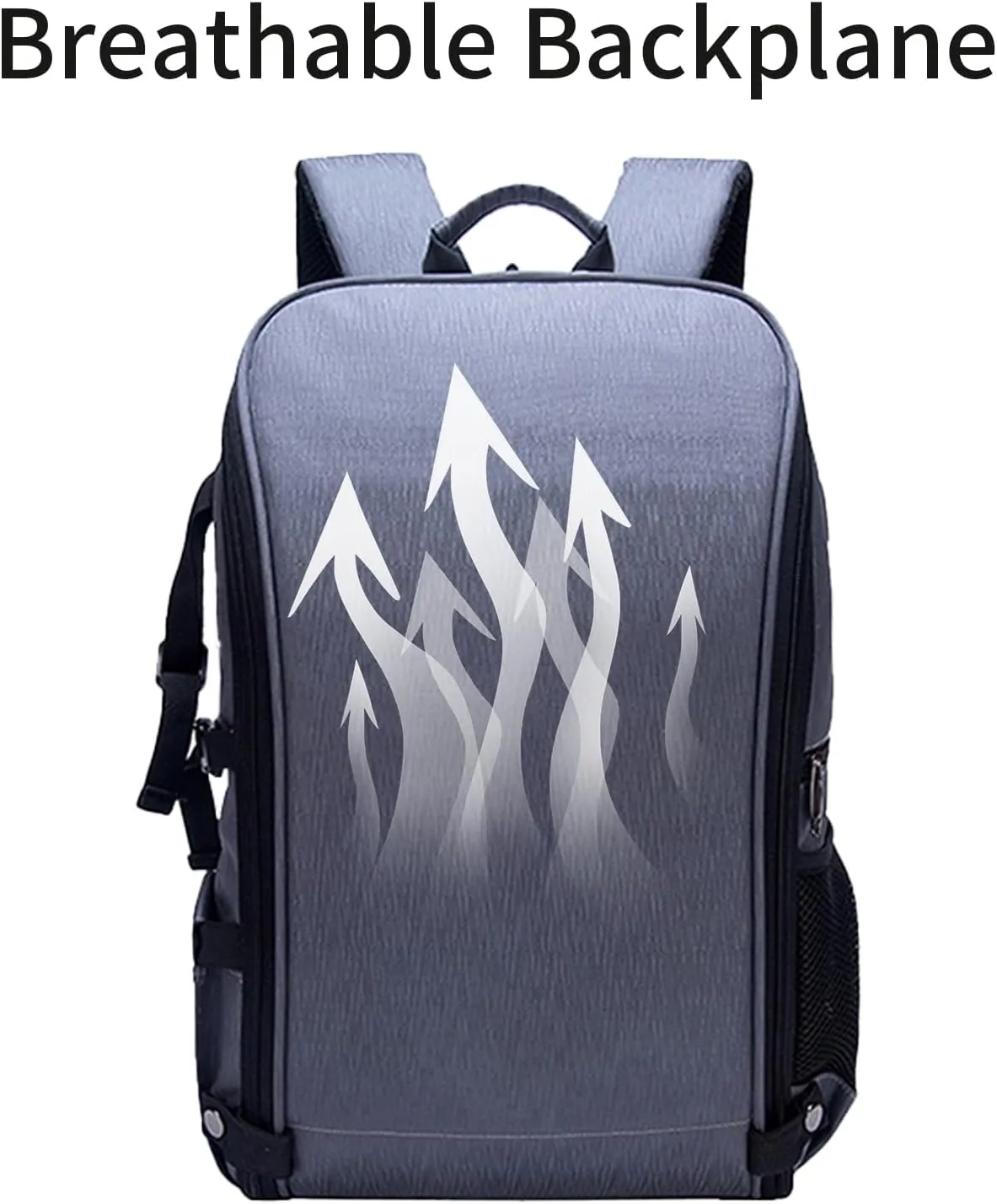 Waterproof Camera Backpack with Tripod Holder - Lightweight Nylon Photography Bag for DSLR & Accessories, 18"x12.6"x7" Compact Design, Grey