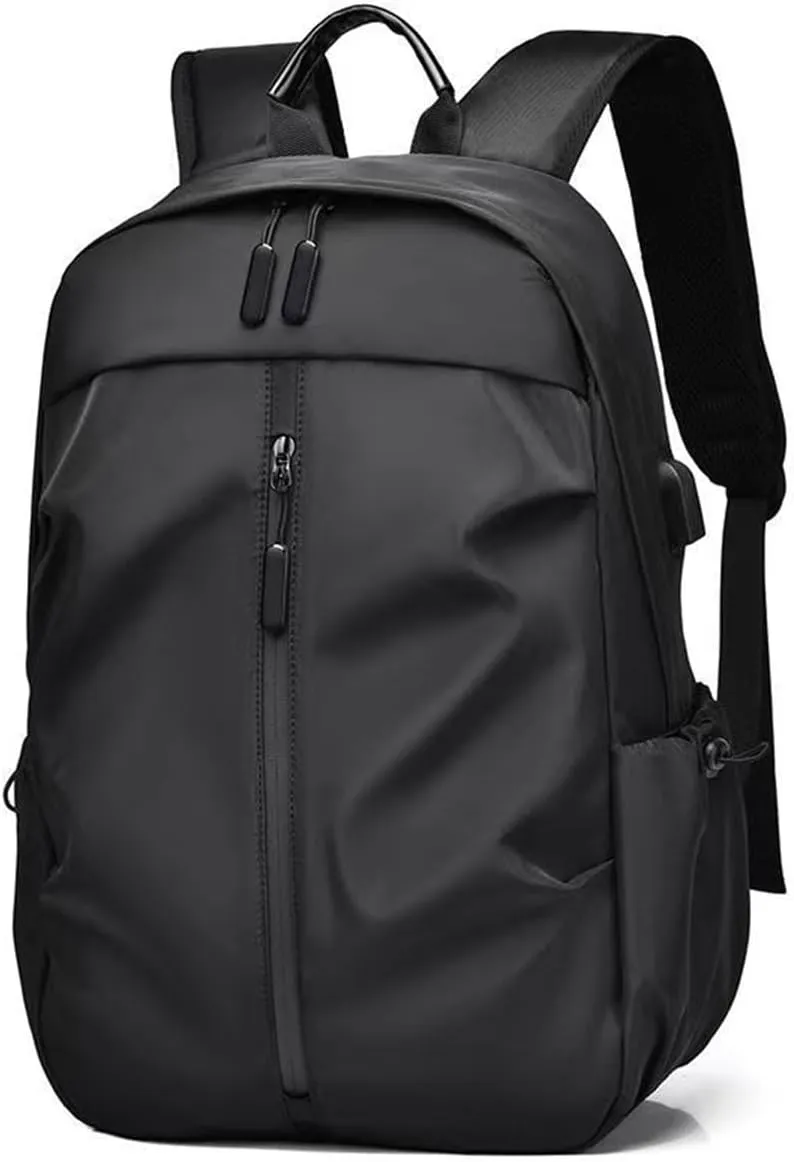 Waterproof laptop backpack, backpack, shoulder bag, with USB port, large capacity backpack, travel bag, business leisure bag (black)