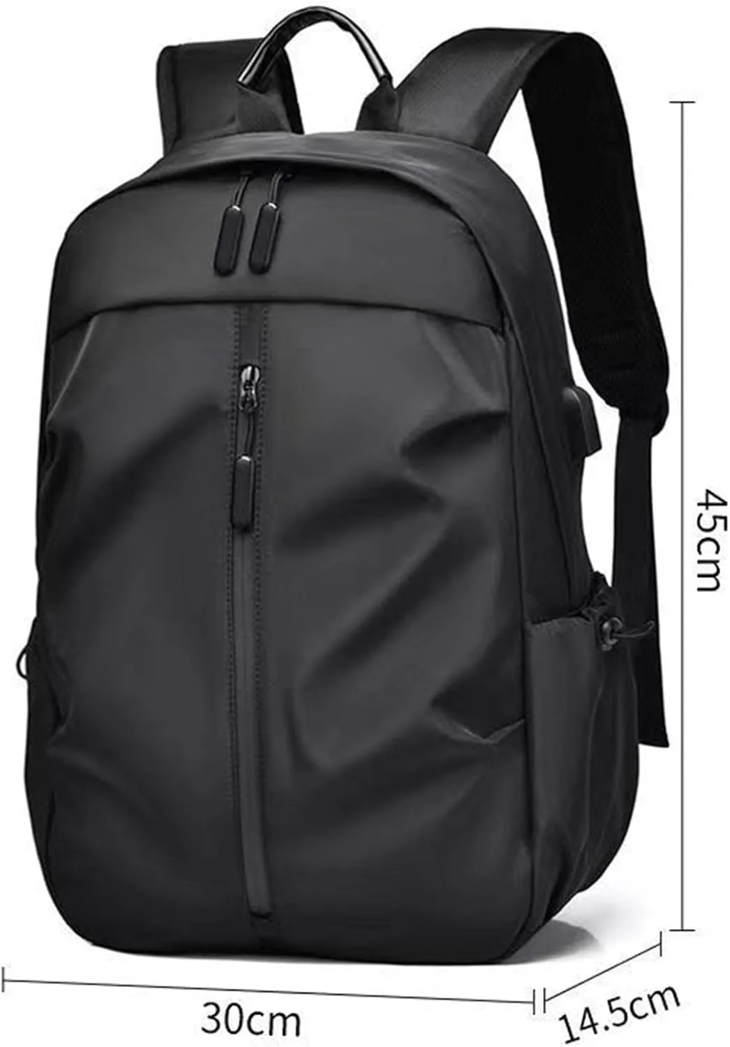Waterproof laptop backpack, backpack, shoulder bag, with USB port, large capacity backpack, travel bag, business leisure bag (black)