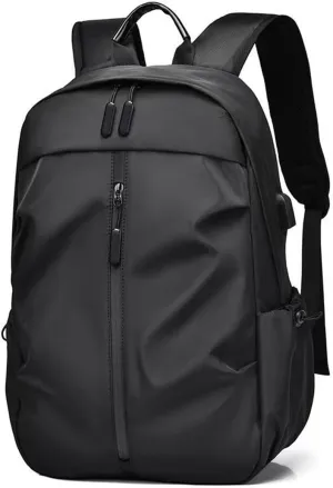 Waterproof laptop backpack, backpack, shoulder bag, with USB port, large capacity backpack, travel bag, business leisure bag (black)