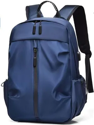 Waterproof laptop backpack, backpack, shoulder bag, with USB port, large capacity backpack, travel bag, business leisure bag (blue)