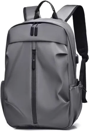 Waterproof laptop backpack, backpack, shoulder bag, with USB port, large capacity backpack, travel bag, business leisure bag (grey)