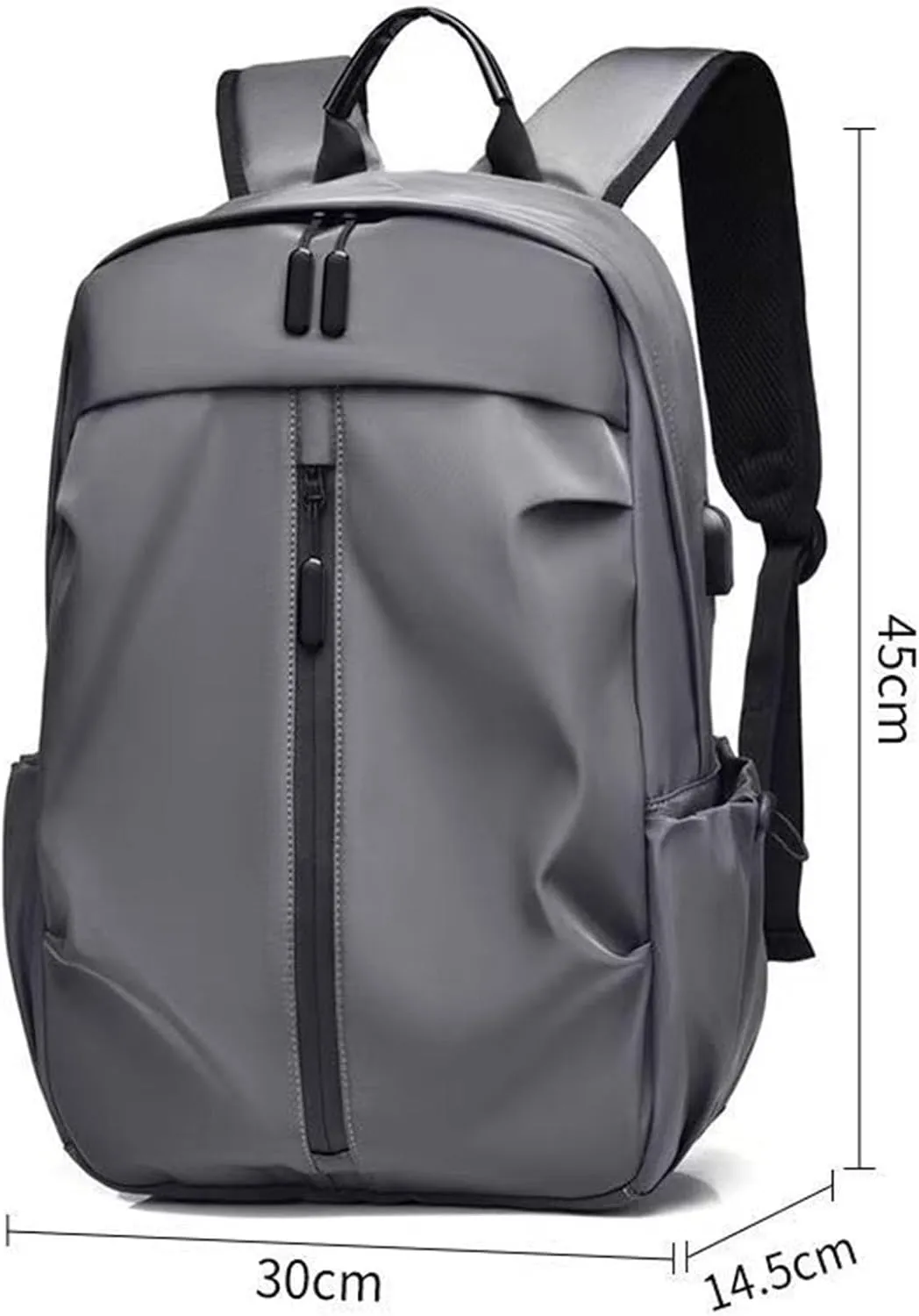 Waterproof laptop backpack, backpack, shoulder bag, with USB port, large capacity backpack, travel bag, business leisure bag (grey)