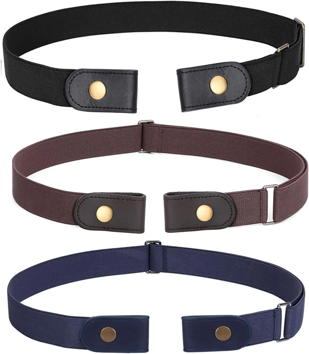 WERFORU No Buckle Stretch Belt for Women and Men Elastic Waist Belt up to 72 Inches for Jeans Pants