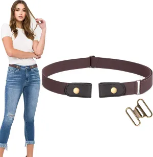 WERFORU No Buckle Stretch Belt for Women and Men Elastic Waist Belt up to 72 Inches for Jeans Pants