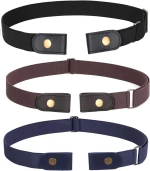 WERFORU No Buckle Stretch Belt for Women and Men Elastic Waist Belt up to 72 Inches for Jeans Pants