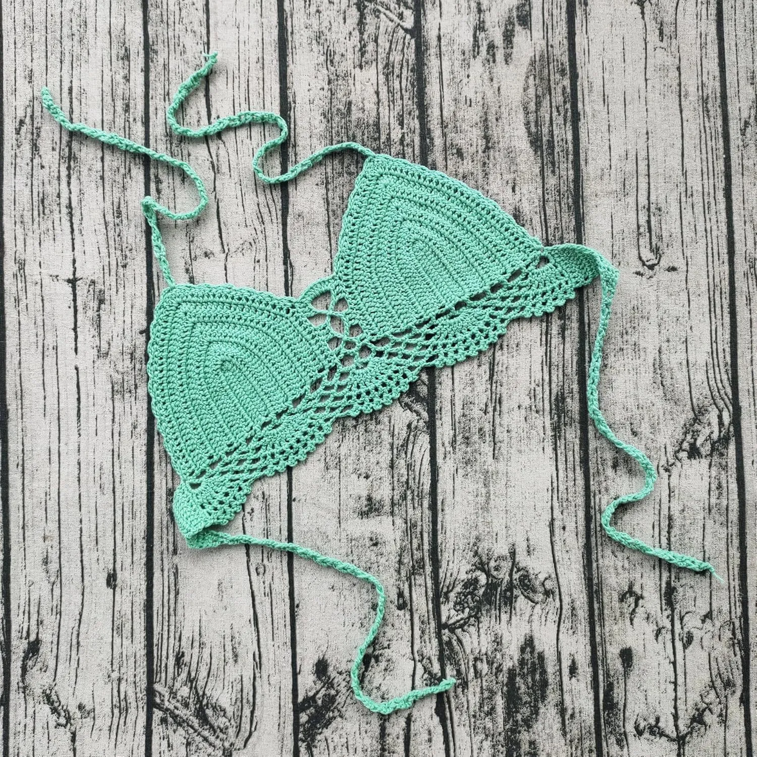 Women Crochet Bikini Halter Bralette Backless Camisole Knit Bra Tops Summer Beachwear