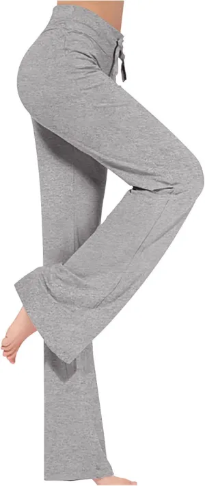 Women's Baggy Flared Pants Loose High Waist Wide Leg Pants Workout Out Leggings Casual Trousers Yoga Gym Pants