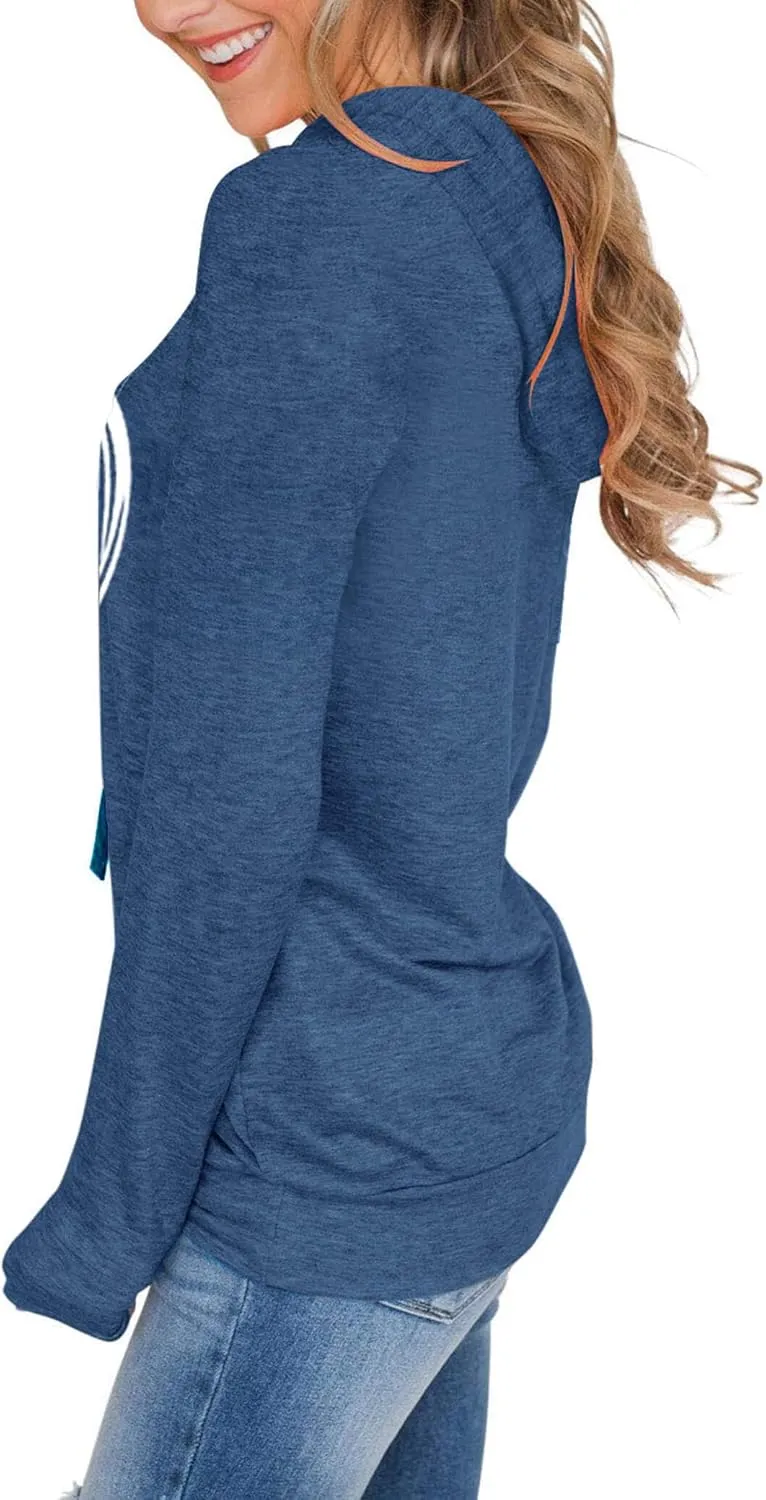 Women's Hoodies Pullover Cute Heart Sweatshirts Long Sleeve Tops with Pockets