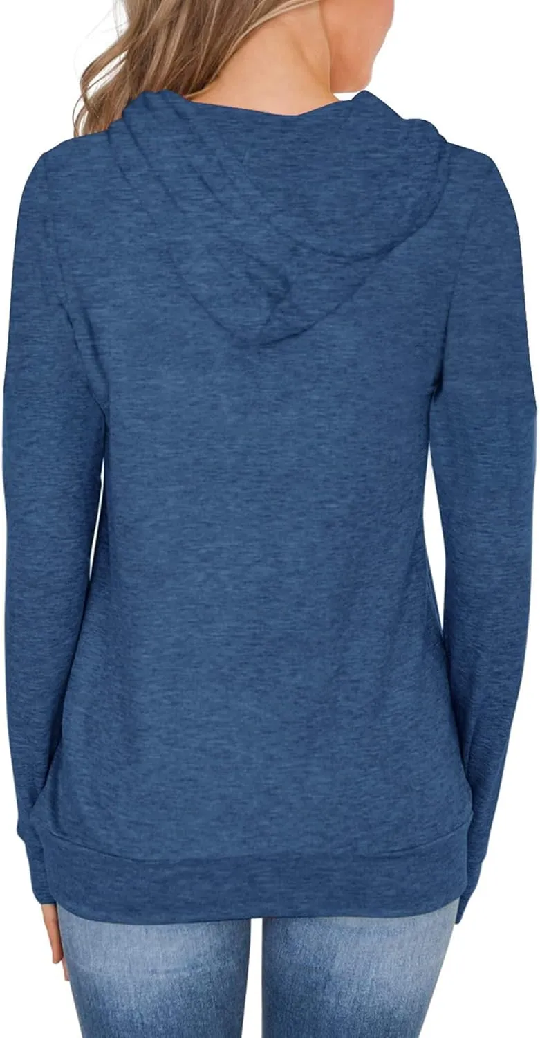 Women's Hoodies Pullover Cute Heart Sweatshirts Long Sleeve Tops with Pockets
