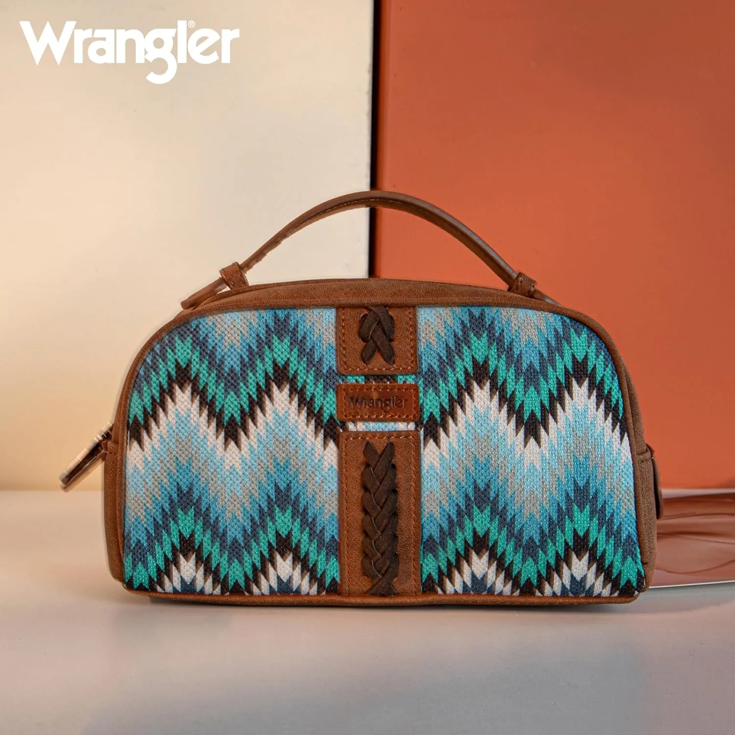 Wrangler Makeup Pouch Bag Mini Western Toiletry Purse Cosmetic Organizer Paisley Travel Pouch for Women