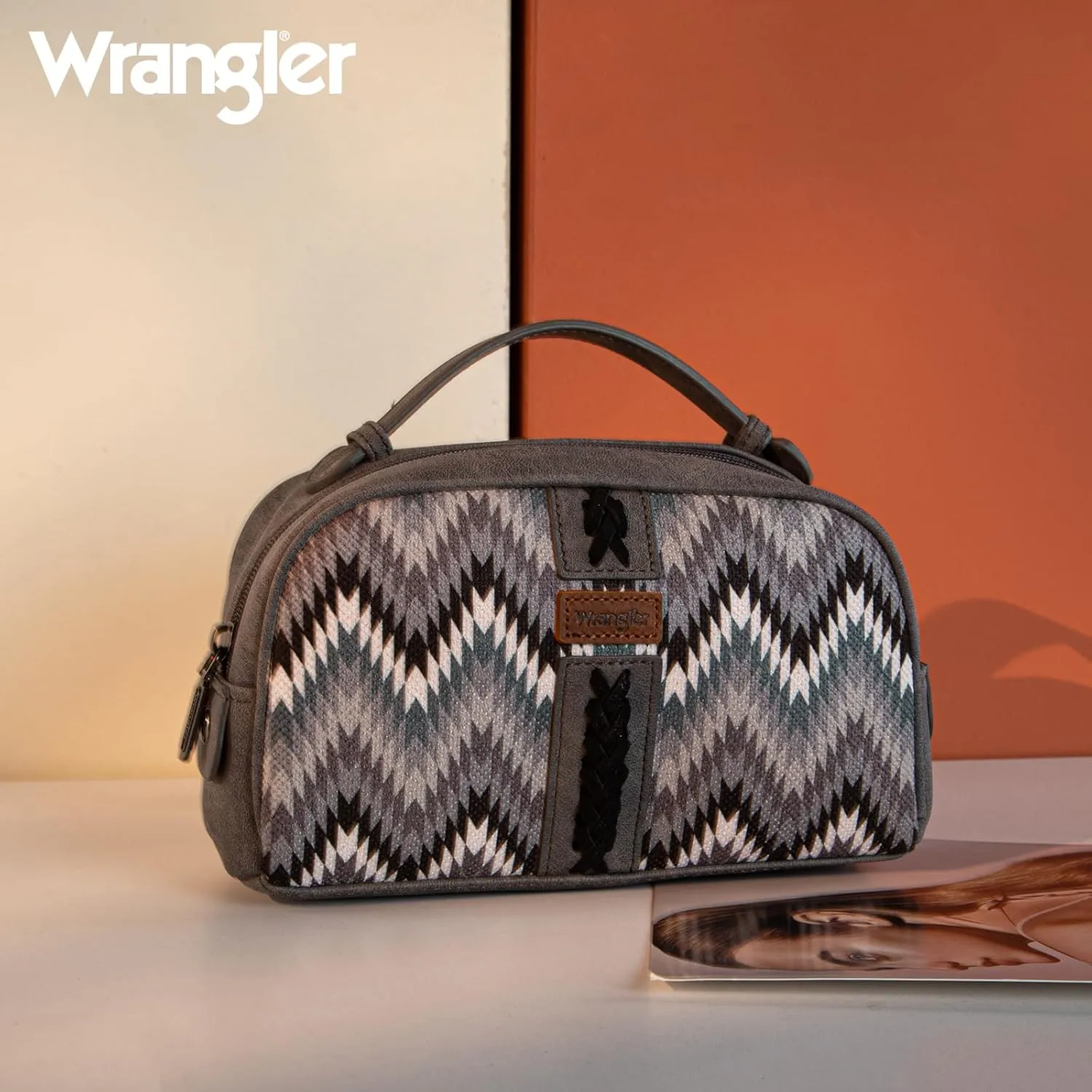 Wrangler Makeup Pouch Bag Mini Western Toiletry Purse Cosmetic Organizer Paisley Travel Pouch for Women