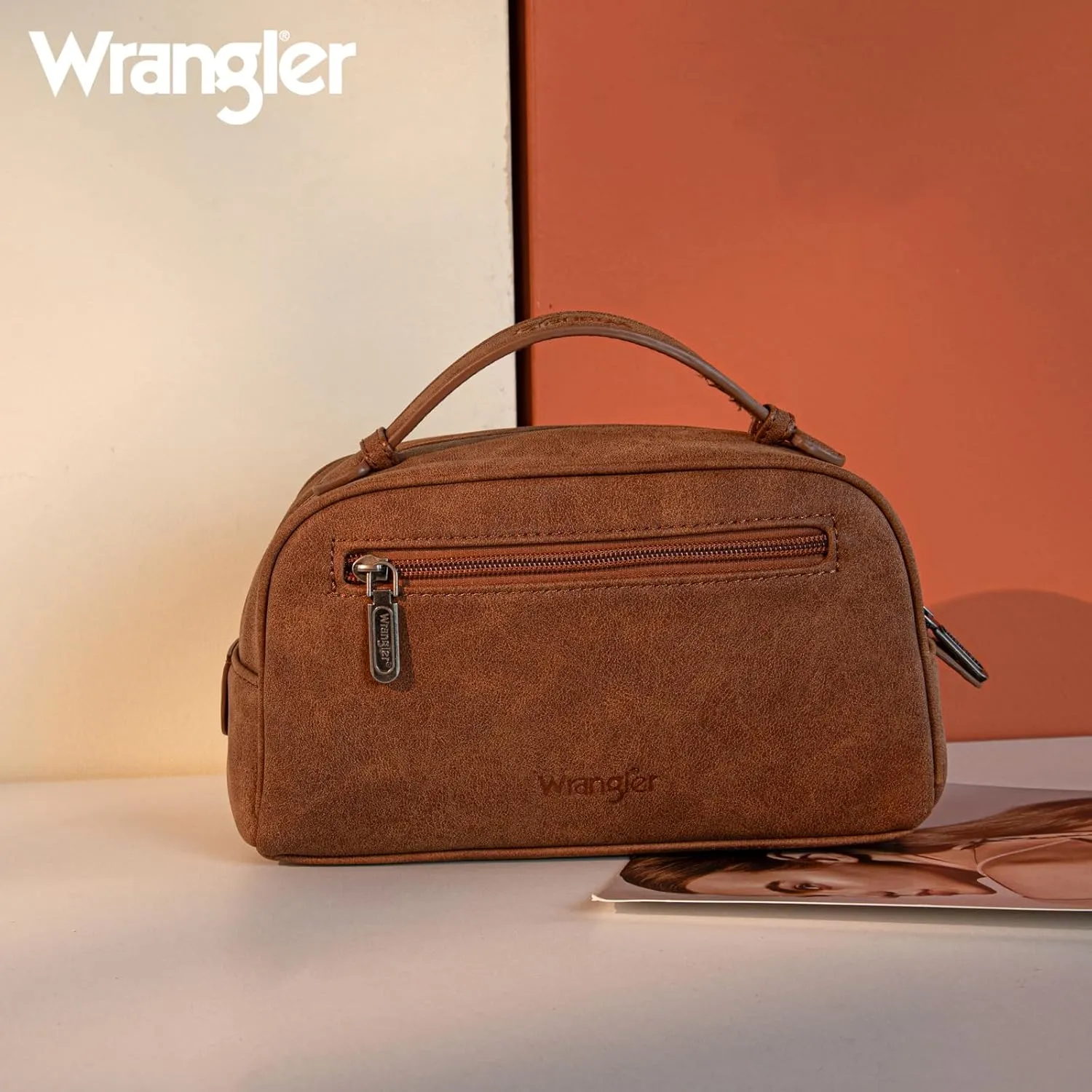 Wrangler Makeup Pouch Bag Mini Western Toiletry Purse Cosmetic Organizer Paisley Travel Pouch for Women