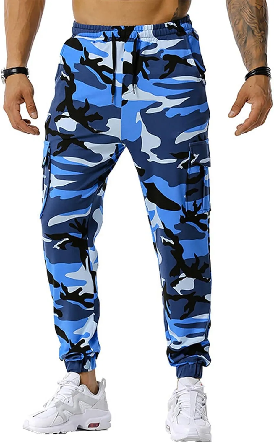 Ymosrh Cargo Work Pants for Men Solid Color Ripped Holes Frayed Gradient Washed Trousers Mens Exercise Pants XXL