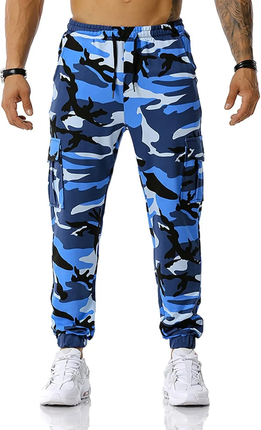 Ymosrh Cargo Work Pants for Men Solid Color Ripped Holes Frayed Gradient Washed Trousers Mens Exercise Pants XXL