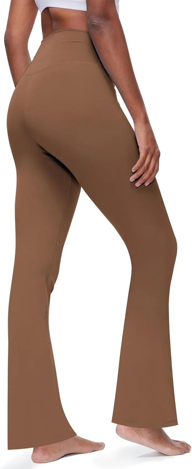 Yoga Pants with Pockets for Women Crossover Flare Leggings Wide Leg Pants for Women Tummy Control