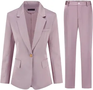 YYNUDA Women's Business Suit Set Ladies 2 Piece Office Work Solid Blazer Jacket and Pants