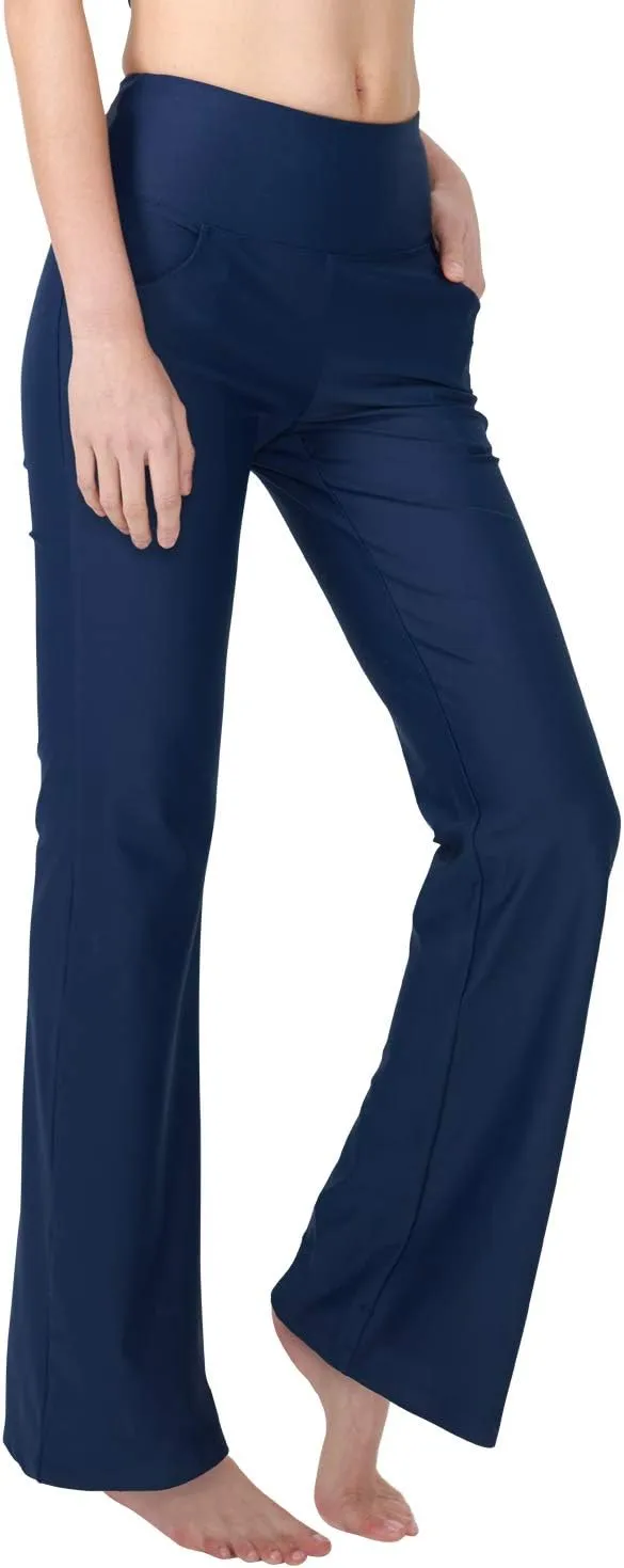 Zeronic Bootcut Yoga Pants for Women with Pockets High Waisted Workout Running Pants Tummy Control Long Bootleg Work Pants